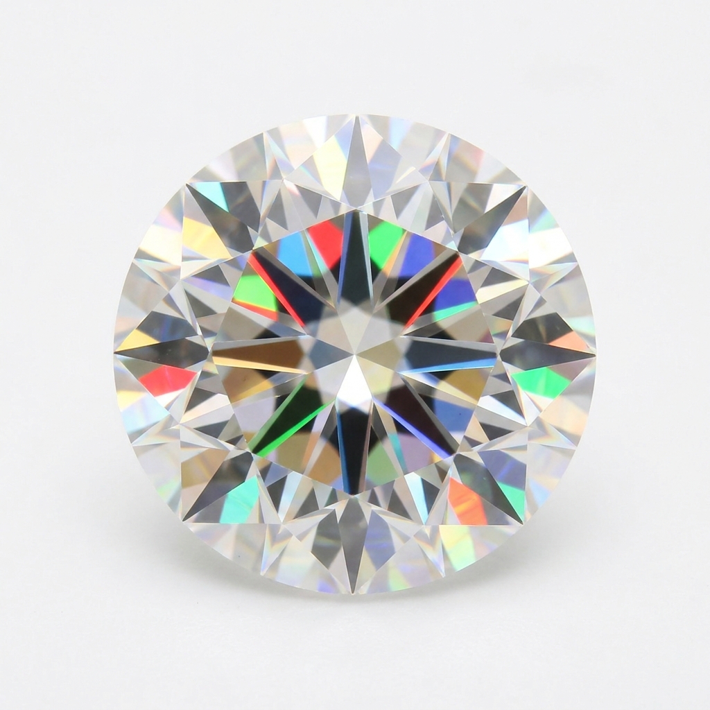 Close-up of moissanite stone showing intense fire and double refraction